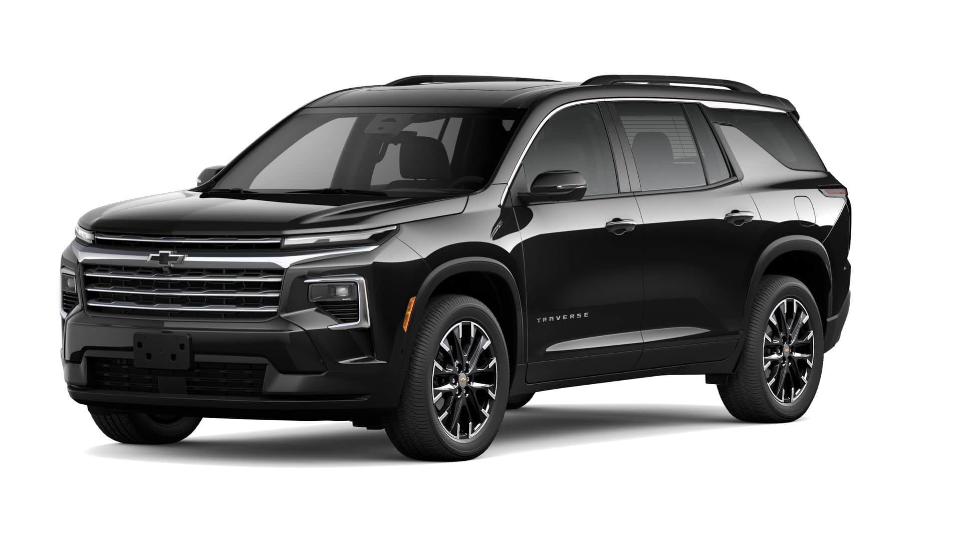2026 Chevrolet Traverse LT in Mosaic Black Metallic — front three-quarter view